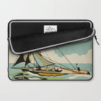 Vintage Japanese Sailboat Laptop Sleeve Gallery Image 2