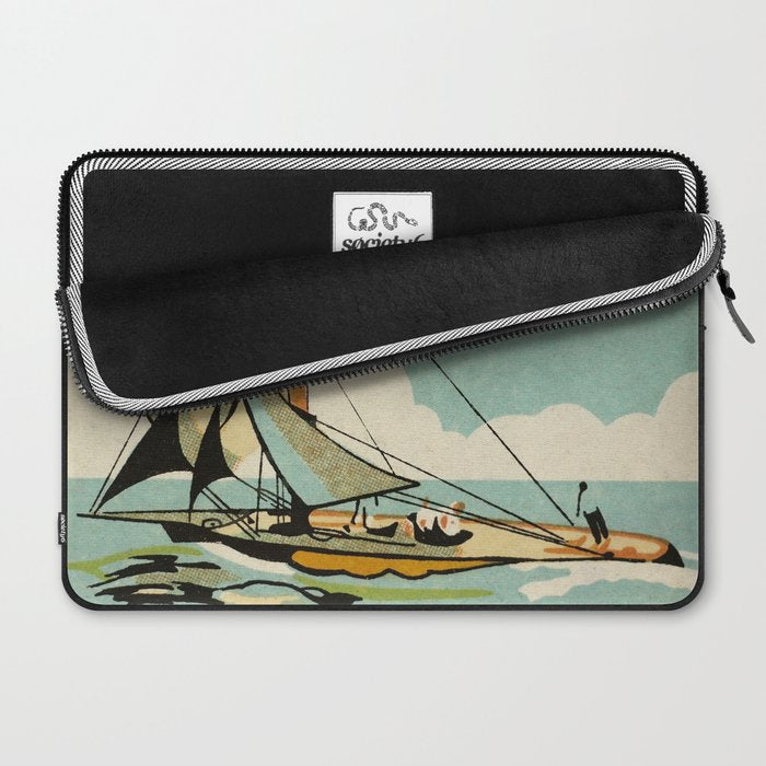 Vintage Japanese Sailboat Laptop Sleeve Gallery Image 2
