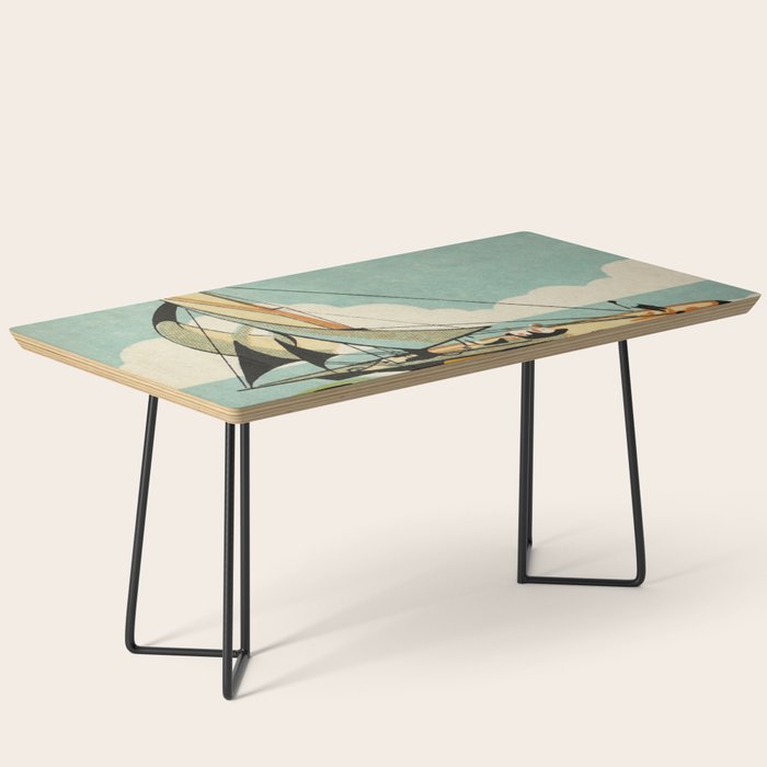 Vintage Japanese Sailboat Coffee Table Gallery Image 1