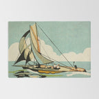 Vintage Japanese Sailboat Rug Gallery Image 2