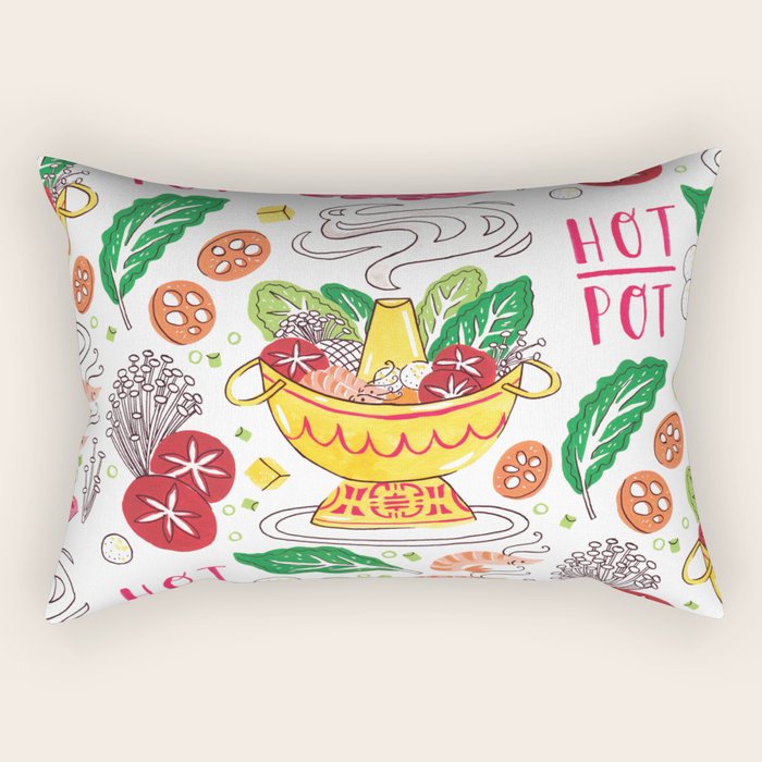 Hot Pot Shabu Shabu Soup Rectangular Pillow Gallery Image 1