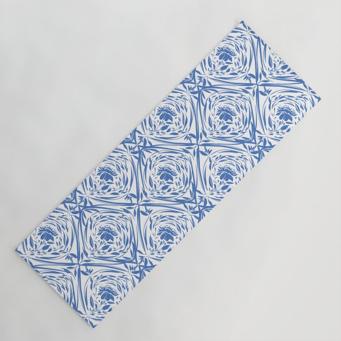 Floral pleasure pattern BW Yoga Mat Gallery Image 1