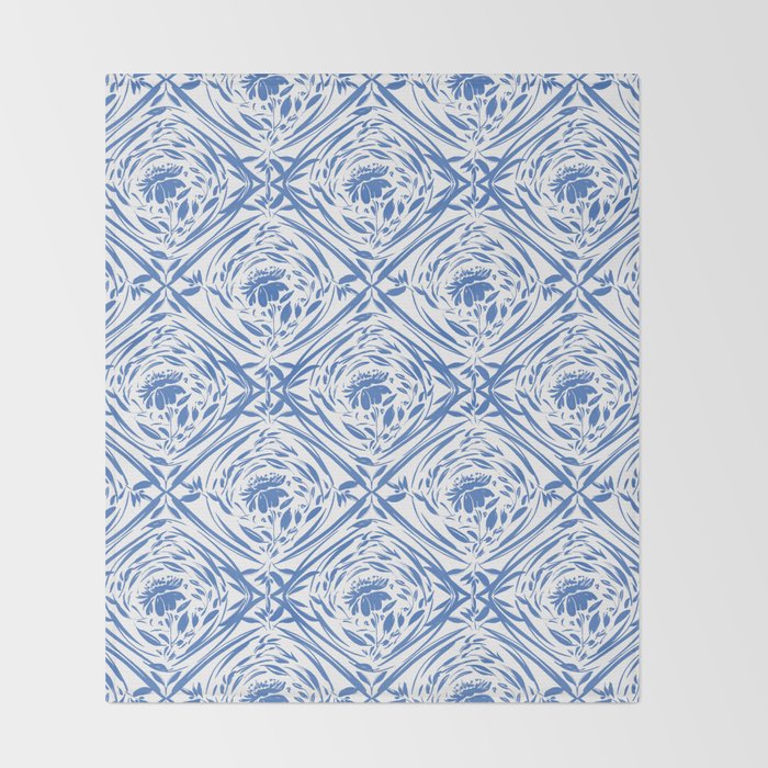 Floral pleasure pattern BW Throw Blanket Gallery Image 2