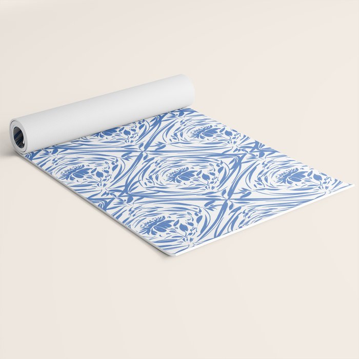 Floral pleasure pattern BW Yoga Mat Gallery Image 2