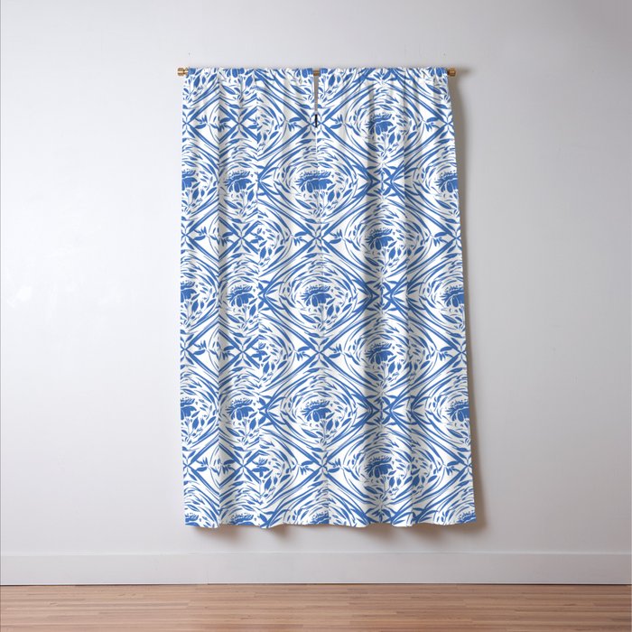 Floral pleasure pattern BW Window Curtain Gallery Image 3