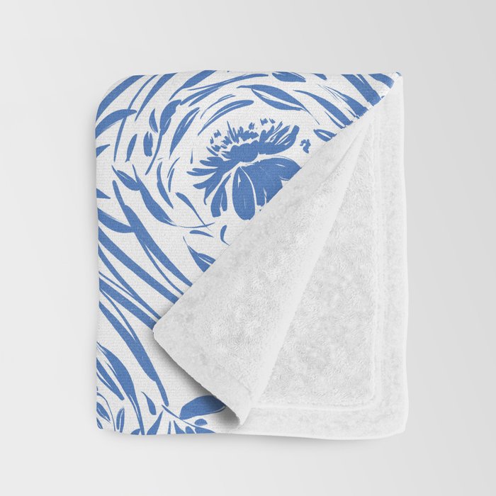 Floral pleasure pattern BW Throw Blanket Gallery Image 3
