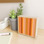 Retro 70s Brown and Orange Mid Century Color Block Vertical Stripes Geometric Pattern  Mini Art Print Gallery Image 2