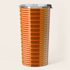 Retro 70s Brown and Orange Mid Century Color Block Vertical Stripes Geometric Pattern  Travel Mug Gallery Image 2