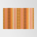 Retro 70s Brown and Orange Mid Century Color Block Vertical Stripes Geometric Pattern  Rug Gallery Image 2
