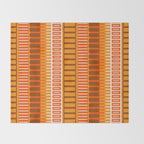 Retro 70s Brown and Orange Mid Century Color Block Vertical Stripes Geometric Pattern  Throw Blanket Gallery Image 2