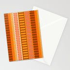 Retro 70s Brown and Orange Mid Century Color Block Vertical Stripes Geometric Pattern  Stationery Card Gallery Image 2