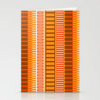 Retro 70s Brown and Orange Mid Century Color Block Vertical Stripes Geometric Pattern  Stationery Card Gallery Image 2