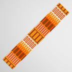 Retro 70s Brown and Orange Mid Century Color Block Vertical Stripes Geometric Pattern  Table Runner Gallery Image 3