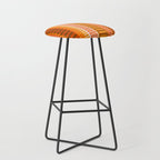 Retro 70s Brown and Orange Mid Century Color Block Vertical Stripes Geometric Pattern  Stool Gallery Image 1