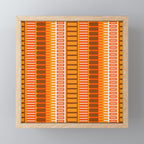 Retro 70s Brown and Orange Mid Century Color Block Vertical Stripes Geometric Pattern  Mini Art Print Gallery Image 1