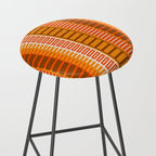 Retro 70s Brown and Orange Mid Century Color Block Vertical Stripes Geometric Pattern  Stool Gallery Image 2
