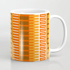 Retro 70s Brown and Orange Mid Century Color Block Vertical Stripes Geometric Pattern  Coffee Mug Gallery Image 1