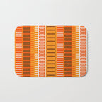 Retro 70s Brown and Orange Mid Century Color Block Vertical Stripes Geometric Pattern  Bath Mat Gallery Image 1