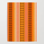 Retro 70s Brown and Orange Mid Century Color Block Vertical Stripes Geometric Pattern  Poster Gallery Image 4