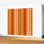 Retro 70s Brown and Orange Mid Century Color Block Vertical Stripes Geometric Pattern  Wall Mural Gallery Image 2
