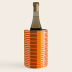Retro 70s Brown and Orange Mid Century Color Block Vertical Stripes Geometric Pattern  Wine Chiller Gallery Image 3