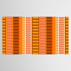 Retro 70s Brown and Orange Mid Century Color Block Vertical Stripes Geometric Pattern  Tablecloth Gallery Image 2