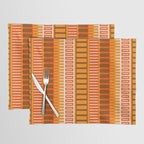 Retro 70s Brown and Orange Mid Century Color Block Vertical Stripes Geometric Pattern  Placemat Gallery Image 1
