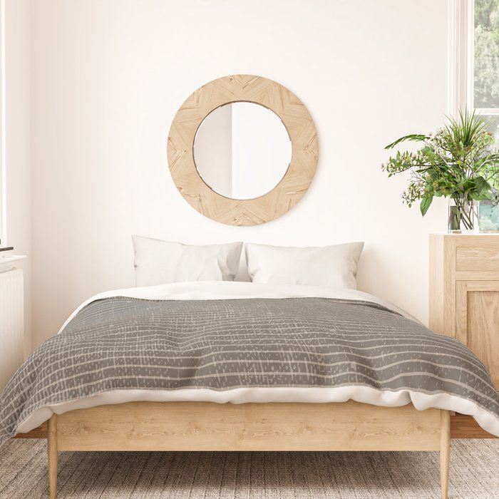Vintage pastel brown abstract geometrical stripes Duvet Cover Gallery Image 3