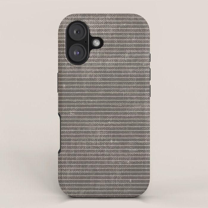 Vintage pastel brown abstract geometrical stripes iPhone Case Gallery Image 1