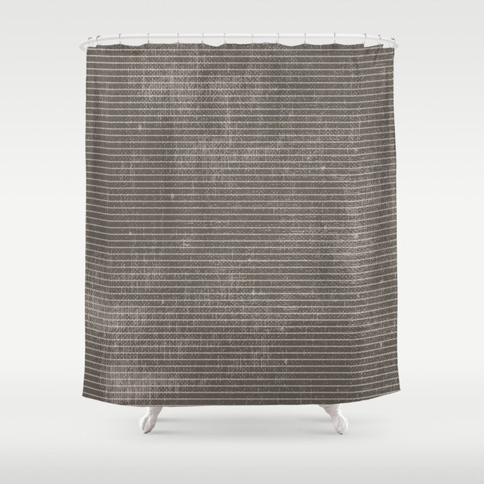 Vintage pastel brown abstract geometrical stripes Shower Curtain Gallery Image 1