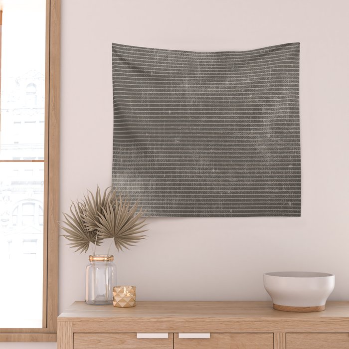 Vintage pastel brown abstract geometrical stripes Wall Tapestry Gallery Image 2