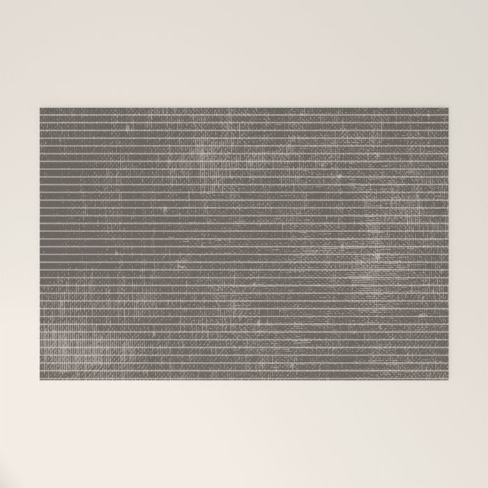 Vintage pastel brown abstract geometrical stripes Welcome Mat Gallery Image 1