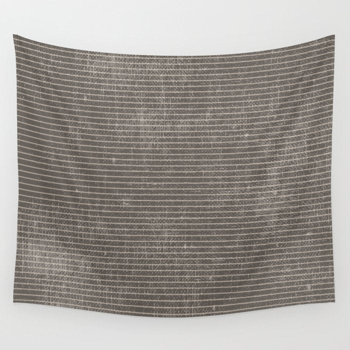 Vintage pastel brown abstract geometrical stripes Wall Tapestry Gallery Image 1