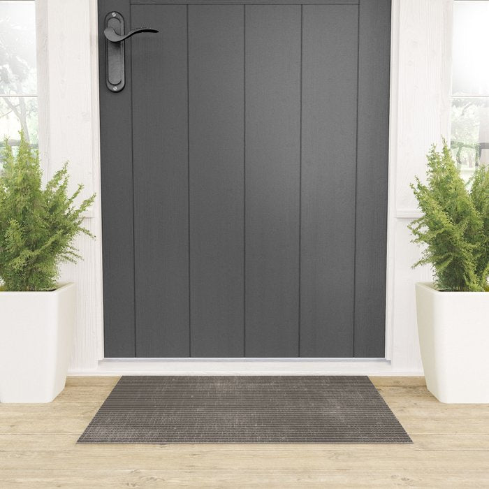 Vintage pastel brown abstract geometrical stripes Welcome Mat Gallery Image 3