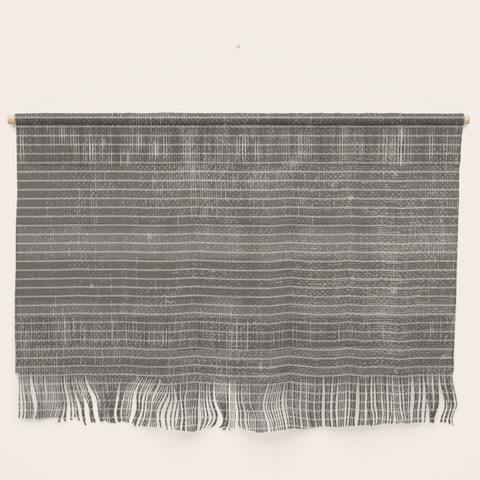 Vintage pastel brown abstract geometrical stripes Wall Hanging Gallery Image 1