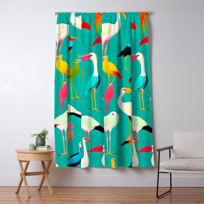 The Dance of Bird Colors Window Curtain Gallery Image 1