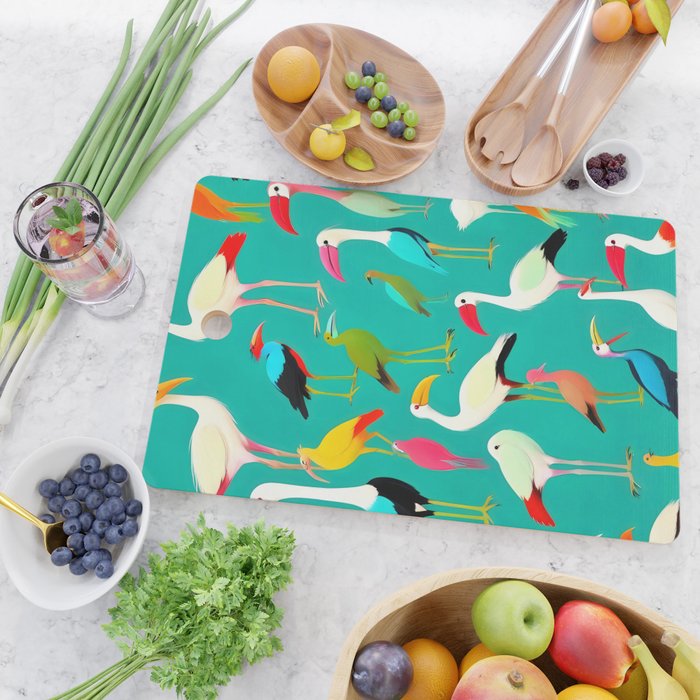 The Dance of Bird Colors Cutting Board Gallery Image 2