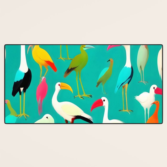 The Dance of Bird Colors Desk Mat Gallery Image 3