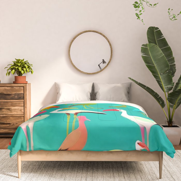 The Dance of Bird Colors Comforter Gallery Image 3