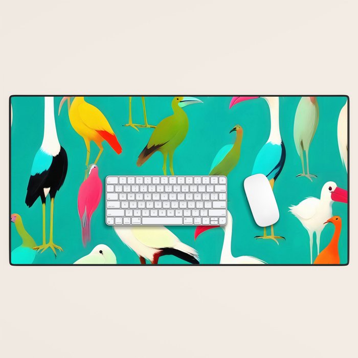 The Dance of Bird Colors Desk Mat Gallery Image 1