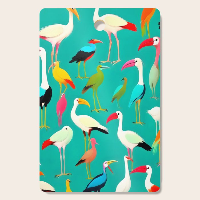 The Dance of Bird Colors Cutting Board Gallery Image 1