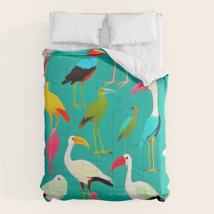 The Dance of Bird Colors Comforter Gallery Image 1