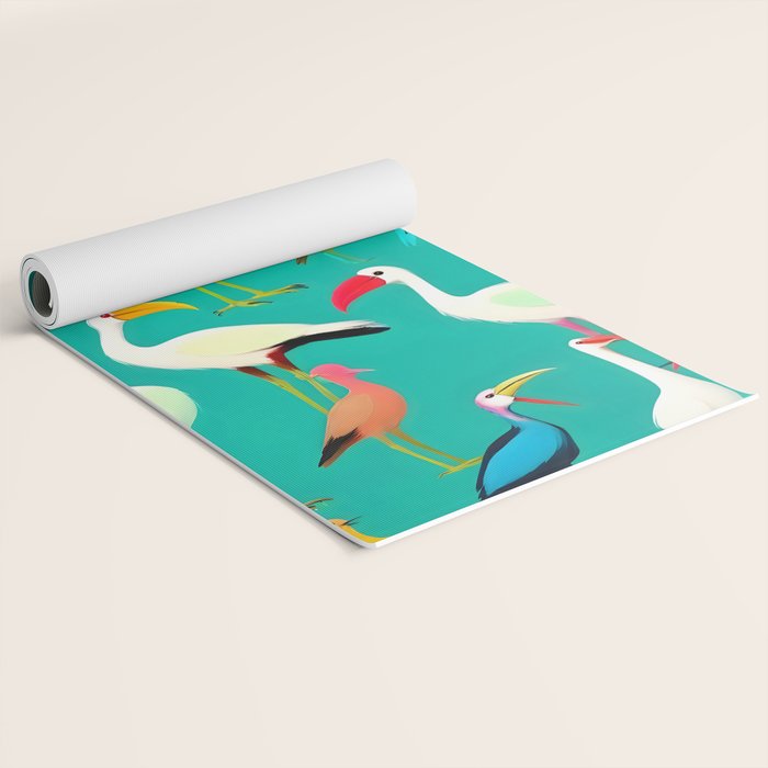 The Dance of Bird Colors Yoga Mat Gallery Image 2
