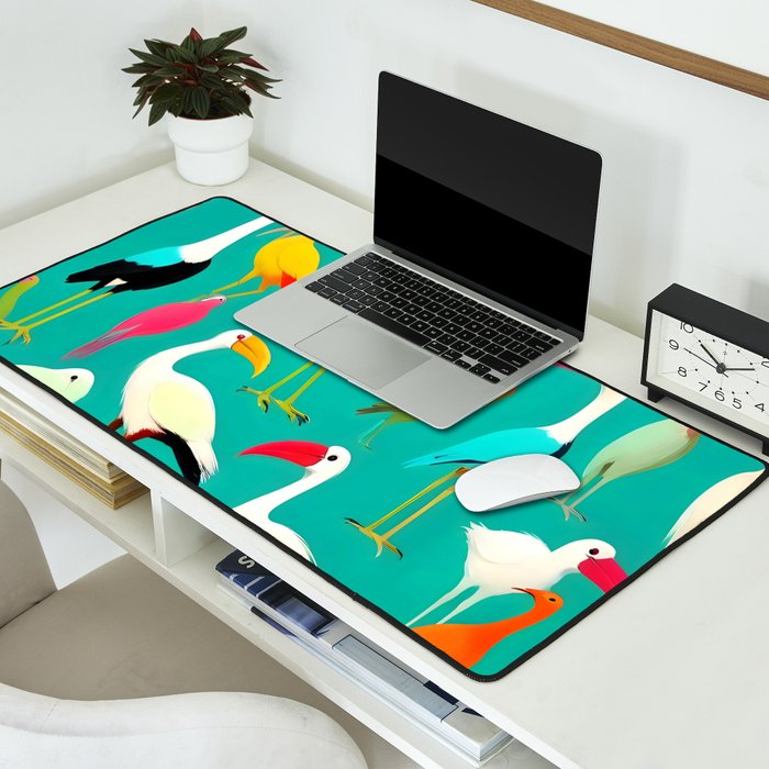 The Dance of Bird Colors Desk Mat Gallery Image 2