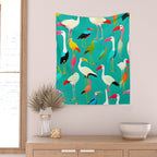 The Dance of Bird Colors Wall Tapestry Gallery Image 2