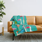 The Dance of Bird Colors Throw Blanket Gallery Image 1