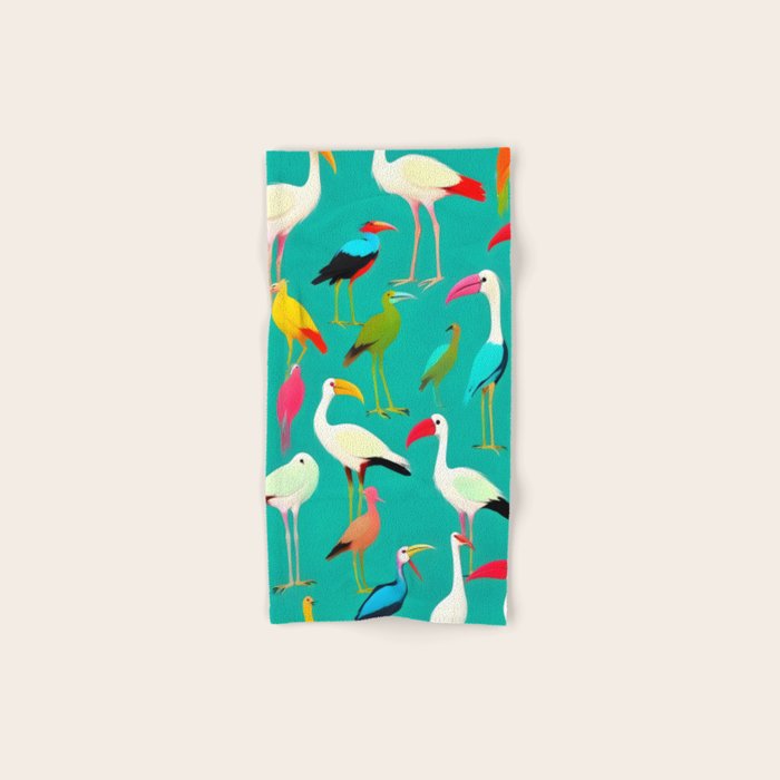 The Dance of Bird Colors Bath Towel Gallery Image 1
