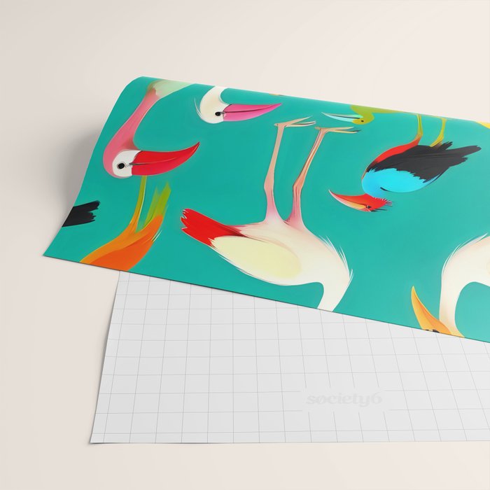 The Dance of Bird Colors Wrapping Paper Gallery Image 2
