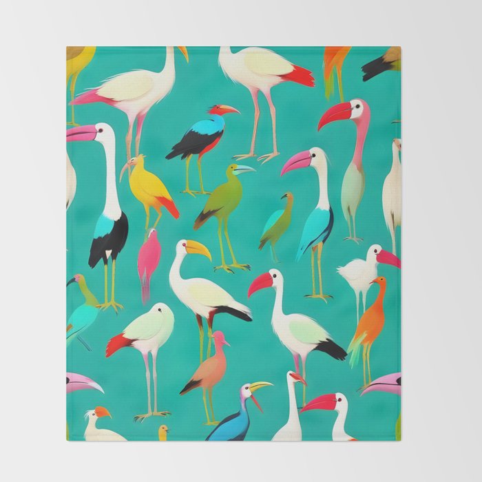 The Dance of Bird Colors Throw Blanket Gallery Image 2