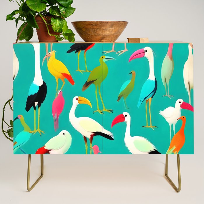 The Dance of Bird Colors Credenza Gallery Image 1